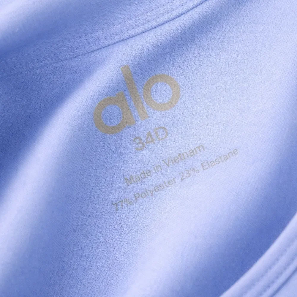Alo Yoga Crystal Blue High Impact Racerback Sports Bra 34D Sculpt Fit